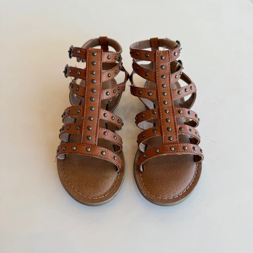 Nina Edie Gladiator Sandals Tan Studded | Girls Size 12